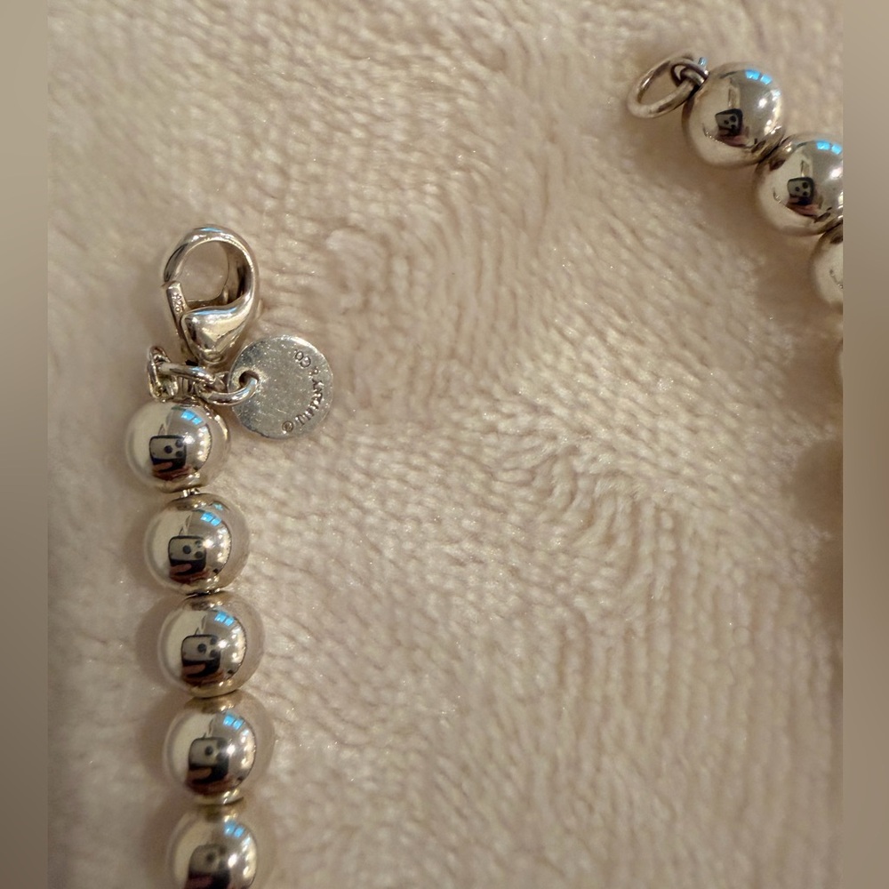 Tiffany & Co Sterling Silver 16” Graduated Bead Ball Necklace w/ Box & Pouch - Picture 6 of 13